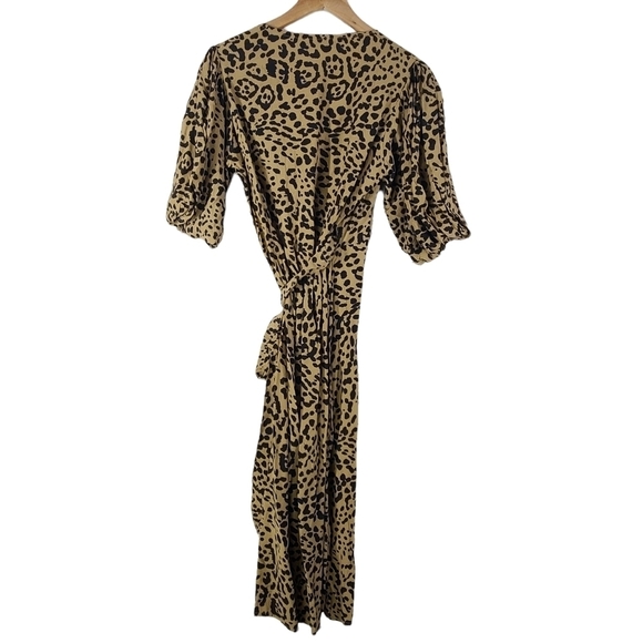 Faithfull the Brand Elfrida leopard-print wrap dress Sz 6 - Picture 5 of 8